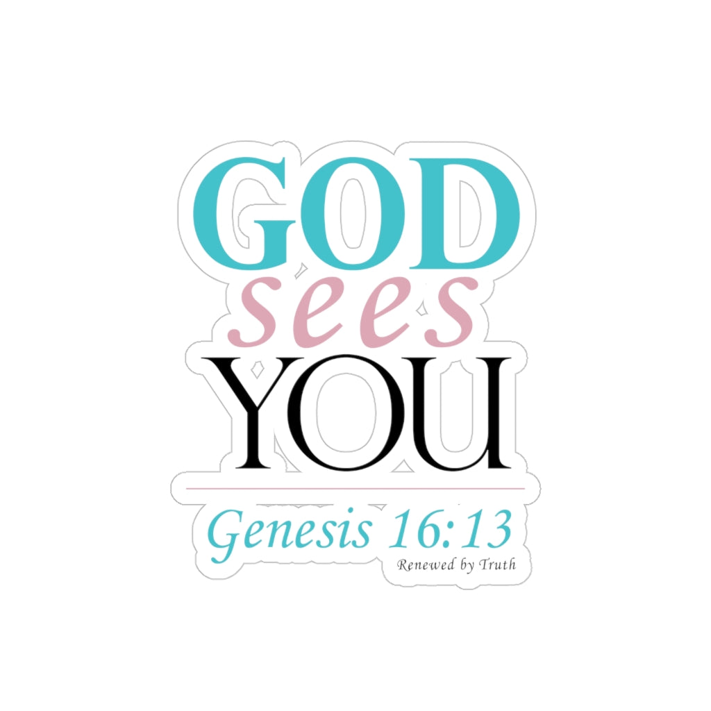 God Sees You Sticker